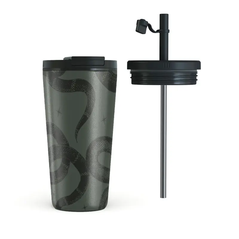 Burga Poison - Travel Mug 500ml with Flap & Straw Set - 2974760