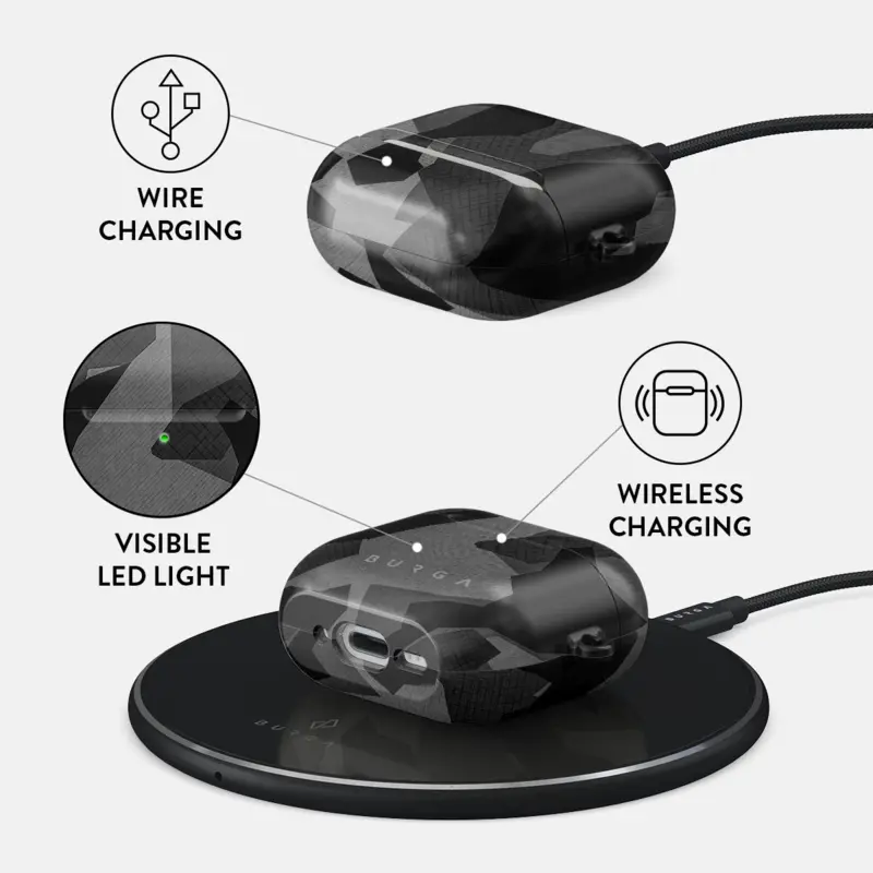 Burga Night Black Camo - Apple AirPods 4 & AirPods 4 ANC Case - 2999622