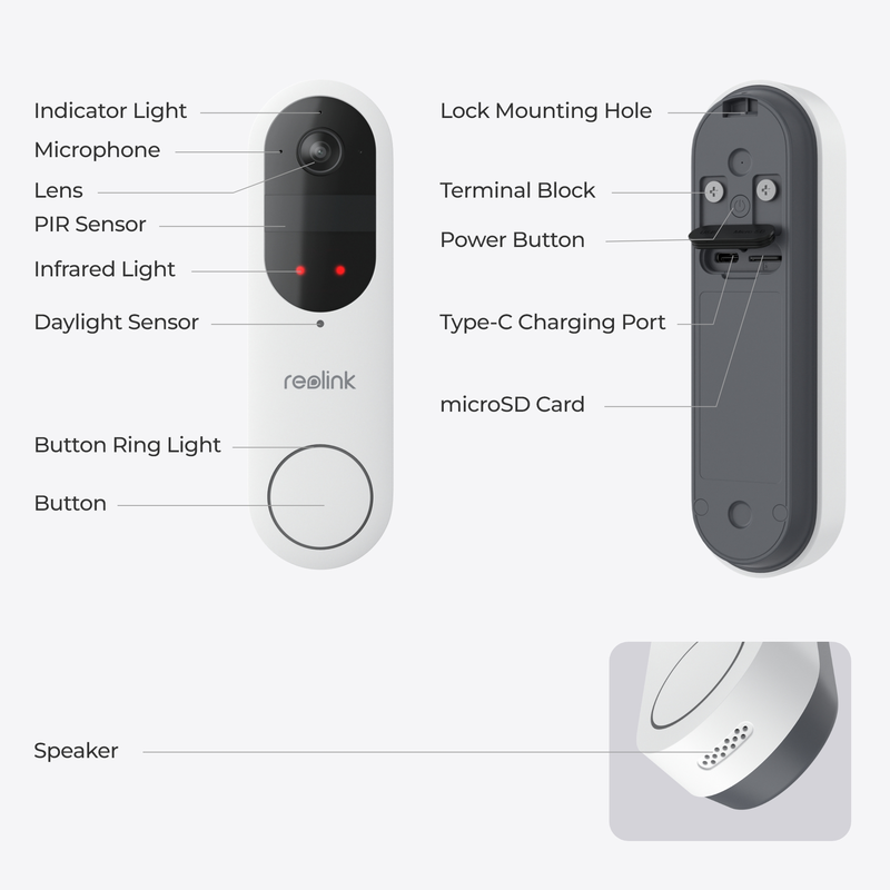 Reolink Video Doorbell (Battery) Smart 2K Wi-Fi White - 3022632