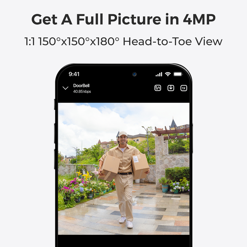 Reolink Video Doorbell (Battery) Smart 2K Wi-Fi Black - 3022634