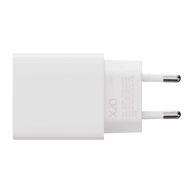 X2O 17W Dual Home Charger USB-A/A White - 3401001