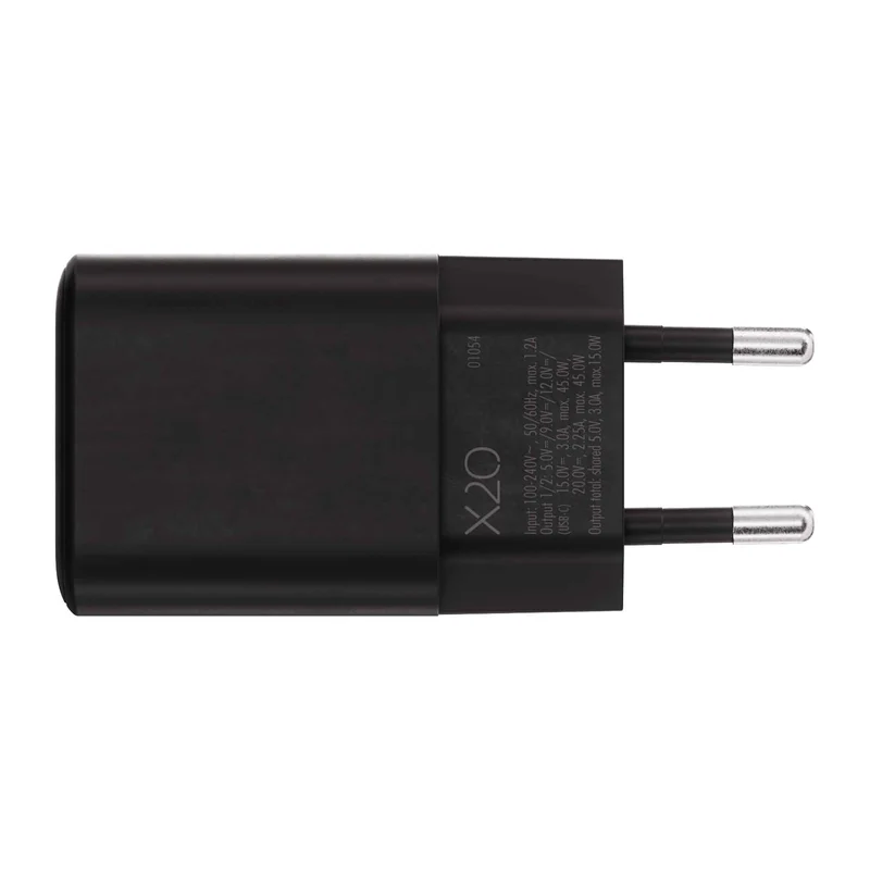 X2O 45W Dual Home Charger USB-C/C GaN Black - 3401054