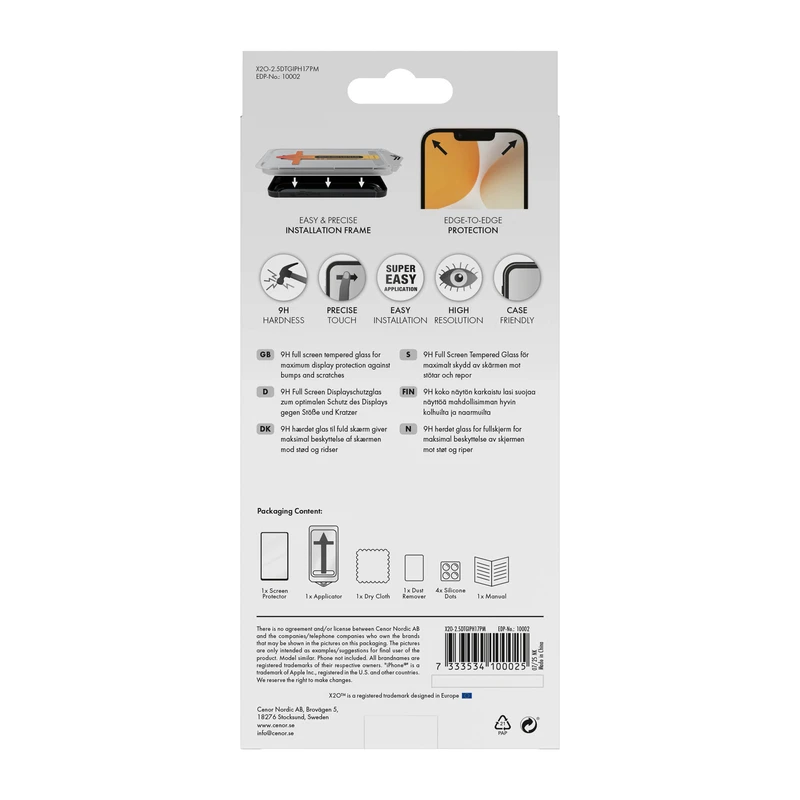 X2O Full Screen Tempered Glass Apple iPhone 17 Pro Max - 3410002