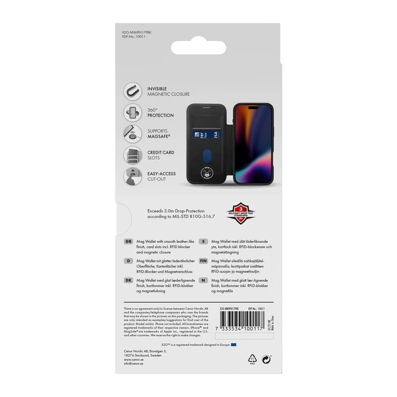 X2O Mag Wallet Apple iPhone 17 Pro Black - 3410011