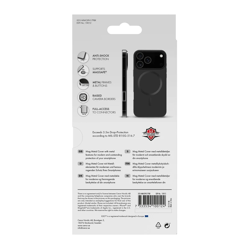 X2O Mag Metal Cover Apple iPhone 17 Pro Black - 3410012