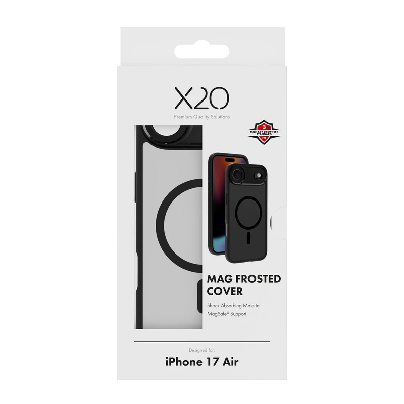 X2O Mag Frosted Cover Apple iPhone Air Semi-Transparent/Black - 3410022