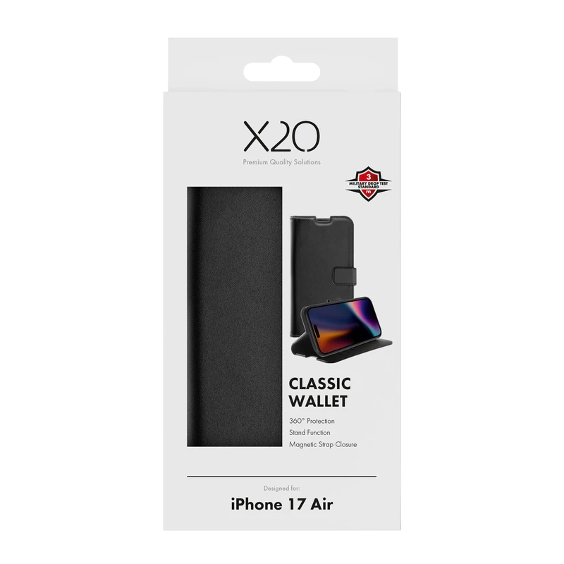 X2O Classic Wallet Apple iPhone Air Black - 3410025