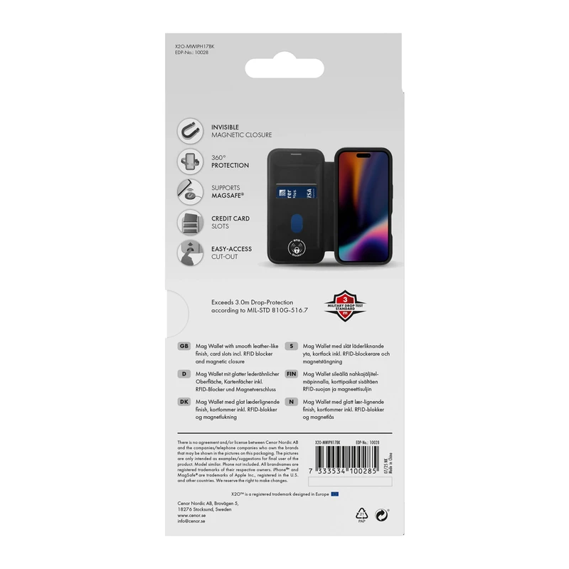 X2O Mag Wallet Apple iPhone 17 Black - 3410028