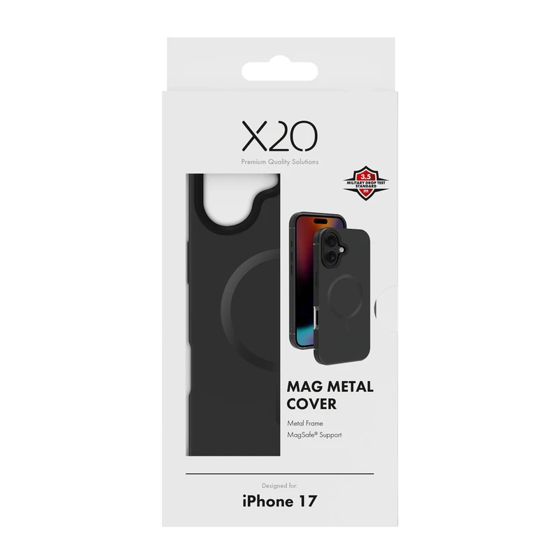 X2O Mag Metal Cover Apple iPhone 17 Black - 3410029