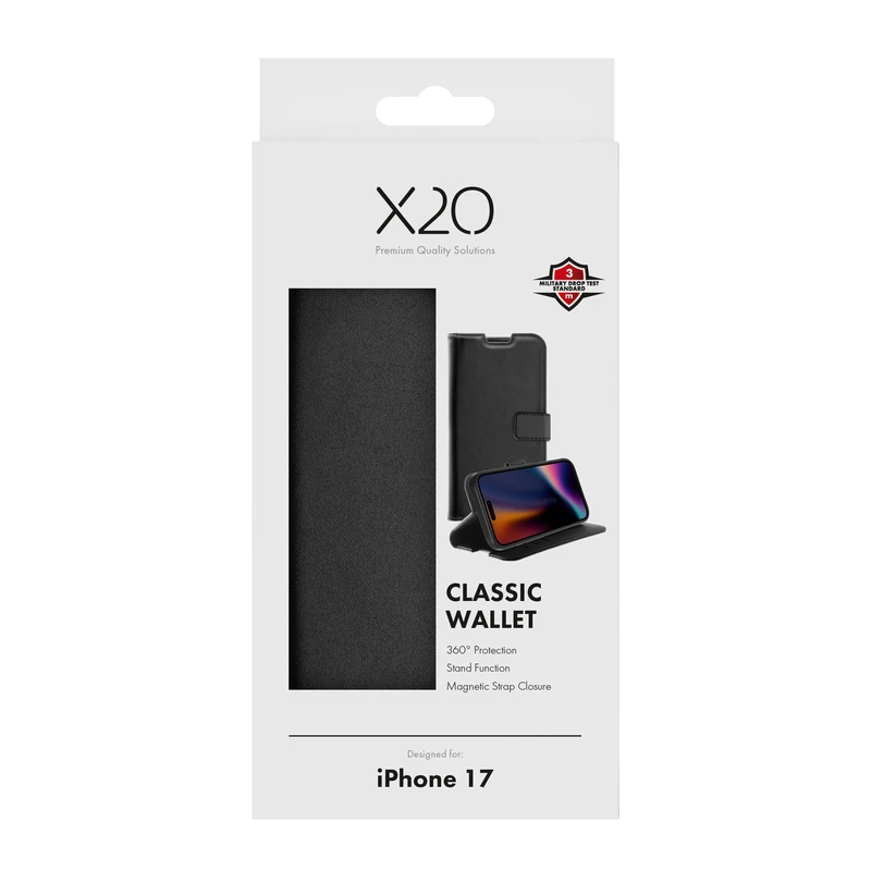 X2O Classic Wallet Apple iPhone 17 Black - 3410034