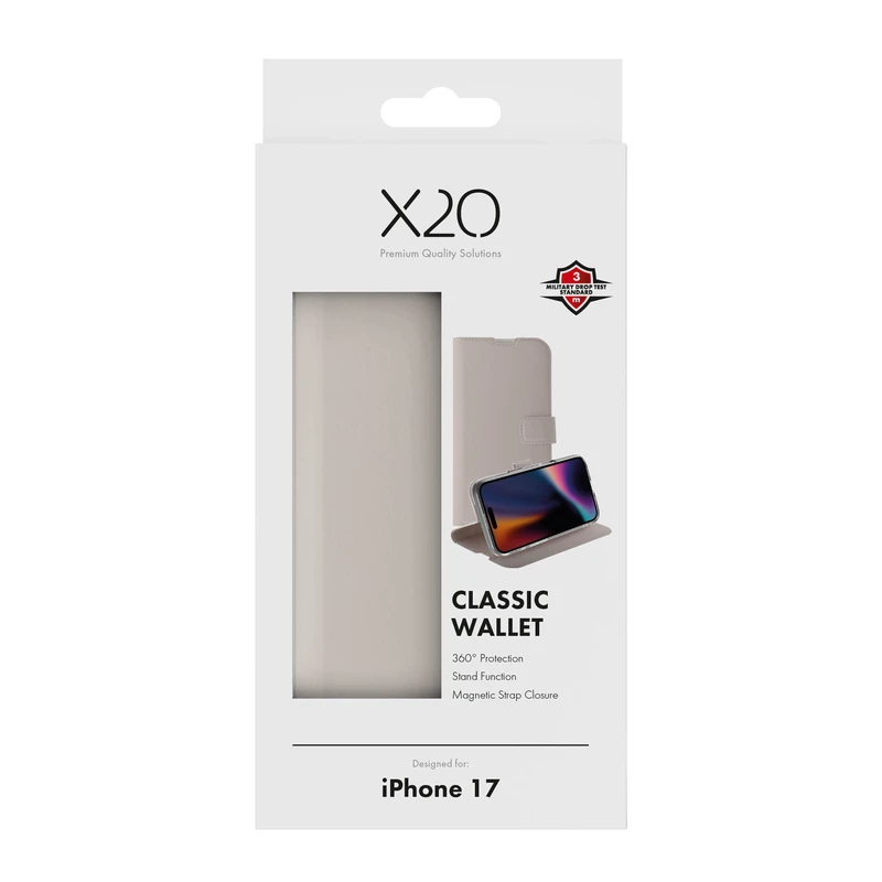 X2O Classic Wallet Apple iPhone 17 Greige - 3410035