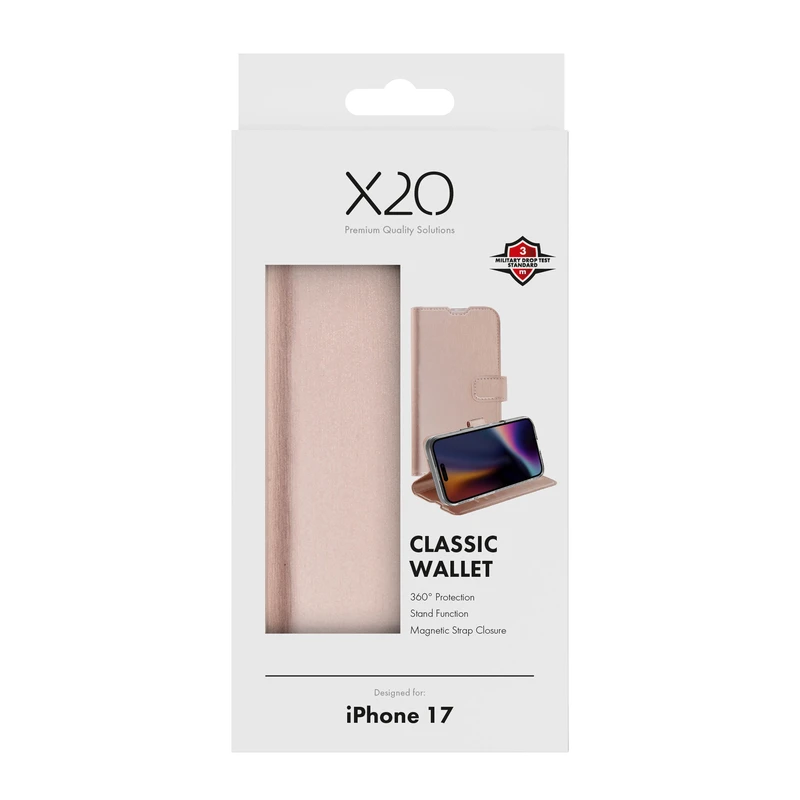 X2O Classic Wallet Apple iPhone 17 Rose Gold - 3410036