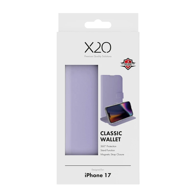 X2O Classic Wallet Apple iPhone 17 Lavender - 3410037