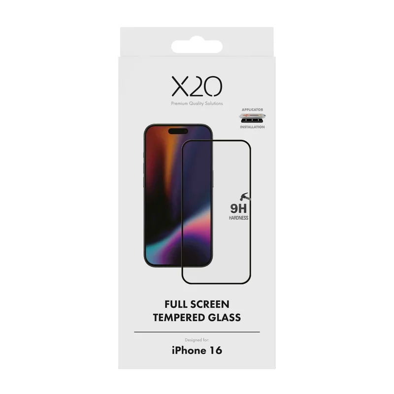 X2O Full Screen Tempered Glass Apple iPhone 16 - 3410040