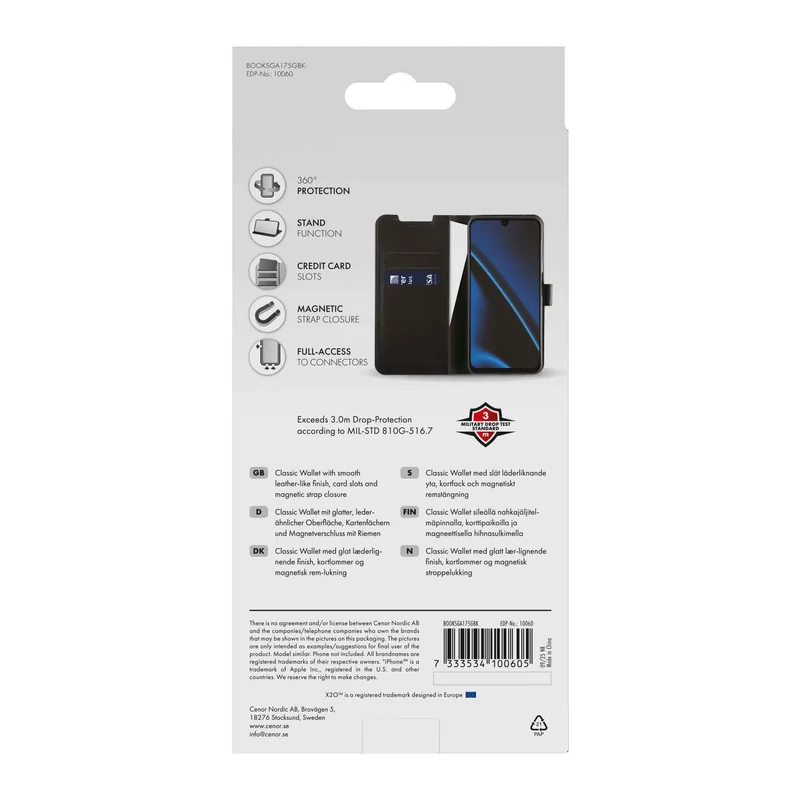 X2O Classic Wallet Samsung Galaxy A17 5G Black - 3410060