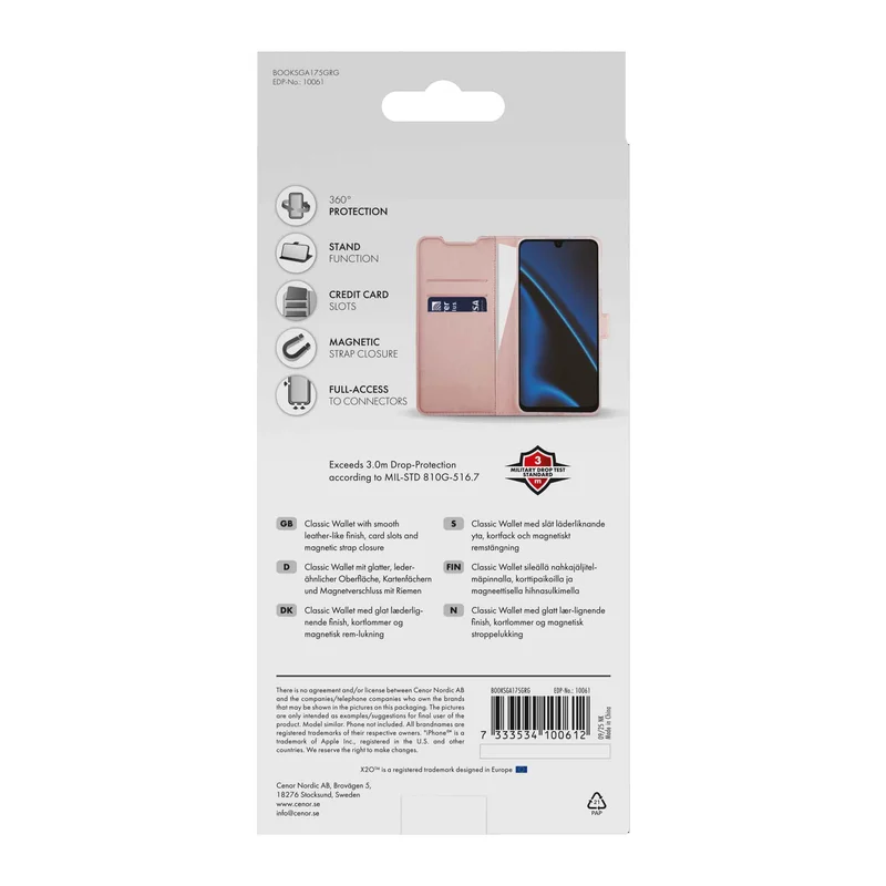 X2O Classic Wallet Samsung Galaxy A17 5G Rose Gold - 3410061
