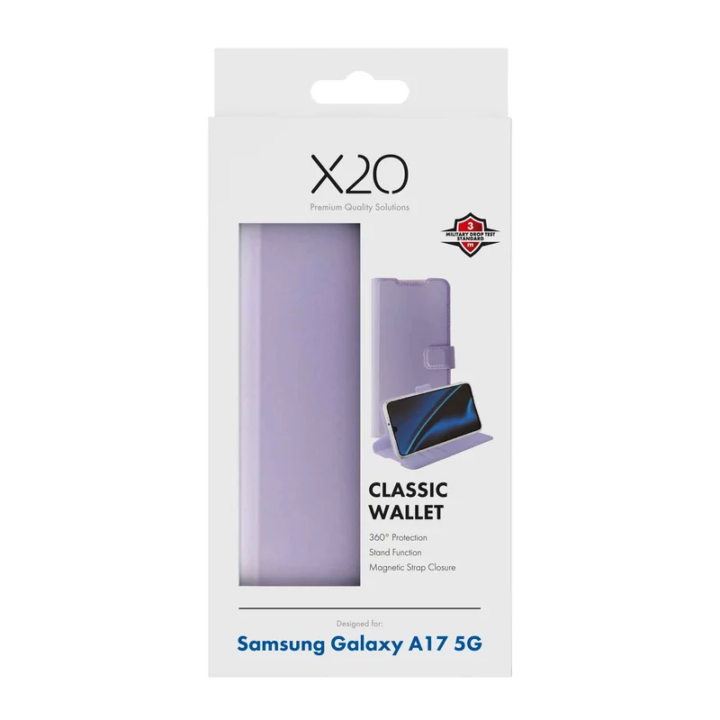 X2O Classic Wallet Samsung Galaxy A17 5G Lavender - 3410062
