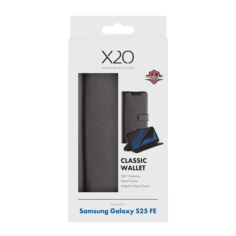 X2O Classic Wallet Samsung Galaxy S25 FE Black - 3410065