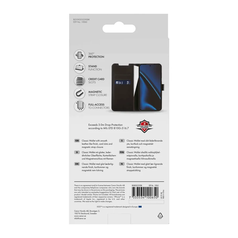 X2O Classic Wallet Samsung Galaxy S25 FE Black - 3410065