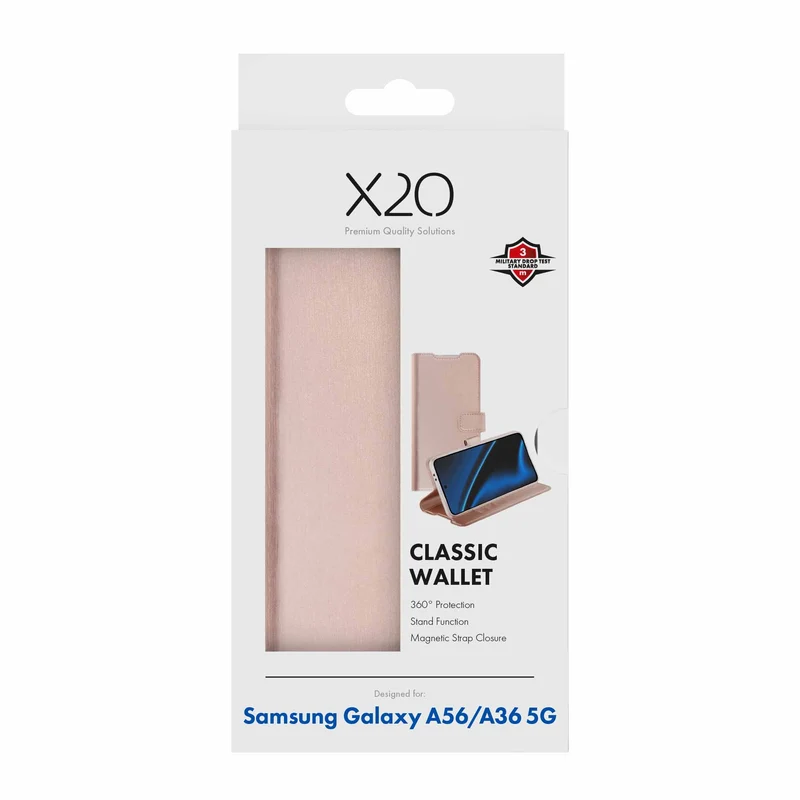 X2O Classic Wallet Samsung Galaxy A56/A36 5G Rose Gold - 3410078