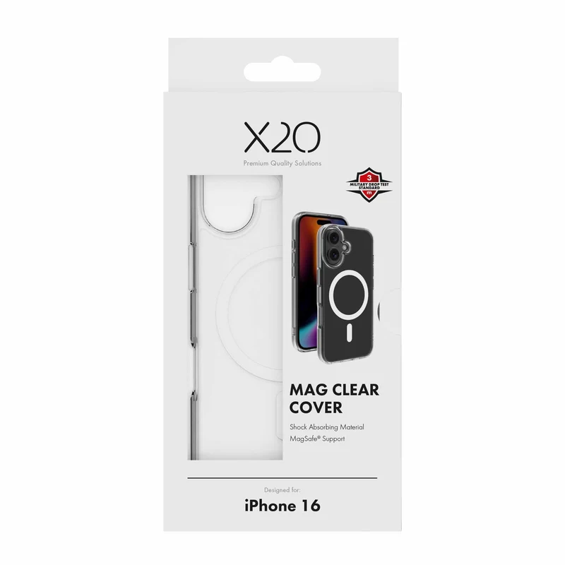 X2O Mag Clear Cover Apple iPhone 16 Clear - 3410081