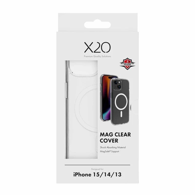 X2O Mag Clear Cover Apple iPhone 15/14/13 Clear - 3410082