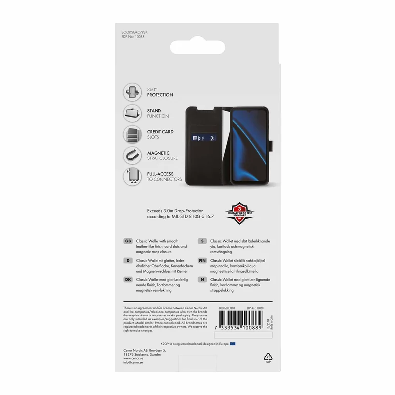 X2O Classic Wallet Samsung Galaxy Xcover7 Pro Black - 3410088