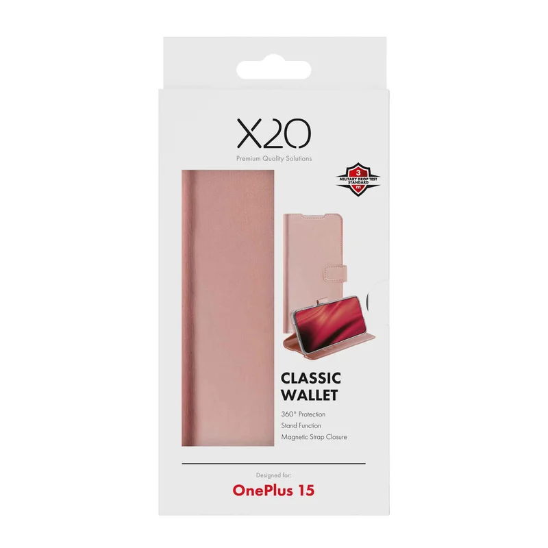 X2O Classic Wallet OnePlus 15 Rose Gold - 3410102