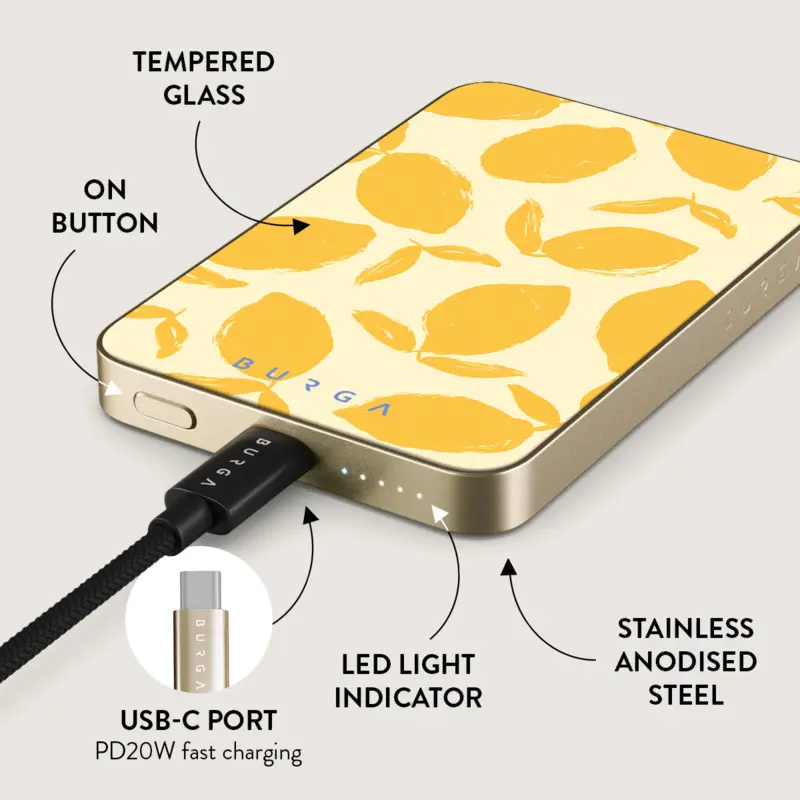 Burga Lemon Tart - MagSafe Power Bank 5000 mAh Gold - 4108263