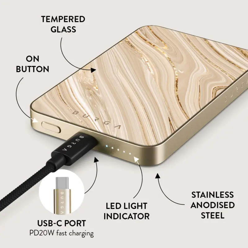 Burga Full Glam - MagSafe Power Bank 5000 mAh Gold - 4108357