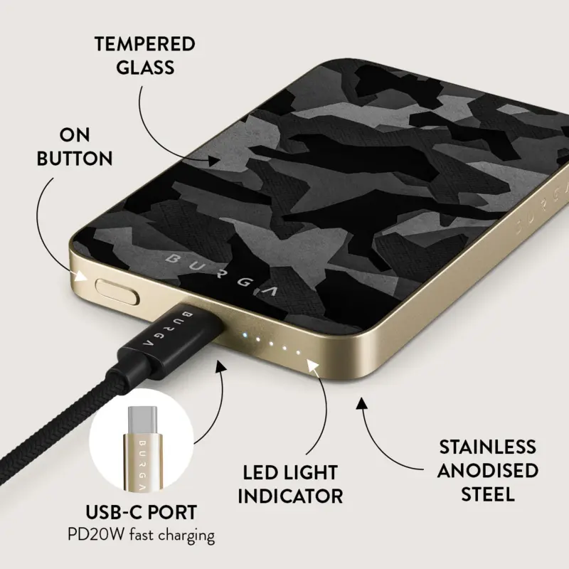 Burga Night Black Camo - MagSafe Power Bank 5000 mAh Gold - 4108475