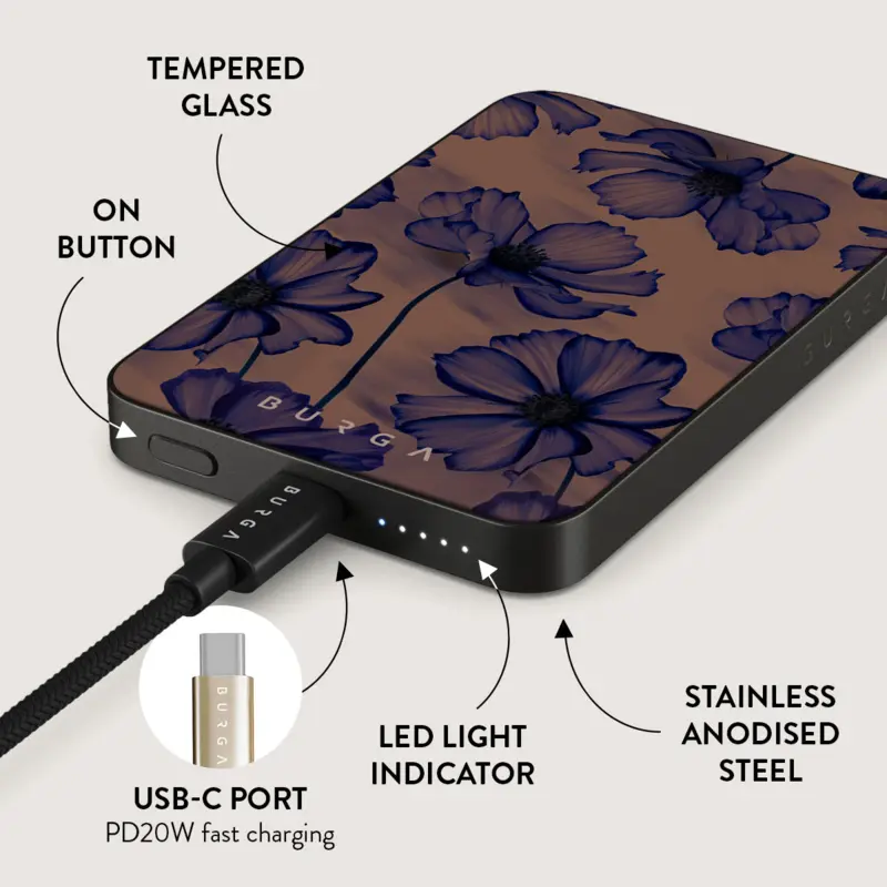 Burga Velvet Night - MagSafe Power Bank 5000 mAh Gunmetal - 4108572