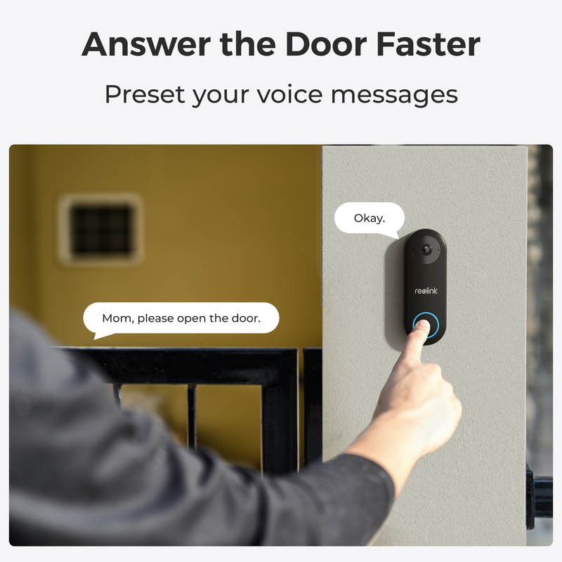 Reolink (D340P) Video Doorbell PoE Smart 2K+ Black - 5398411