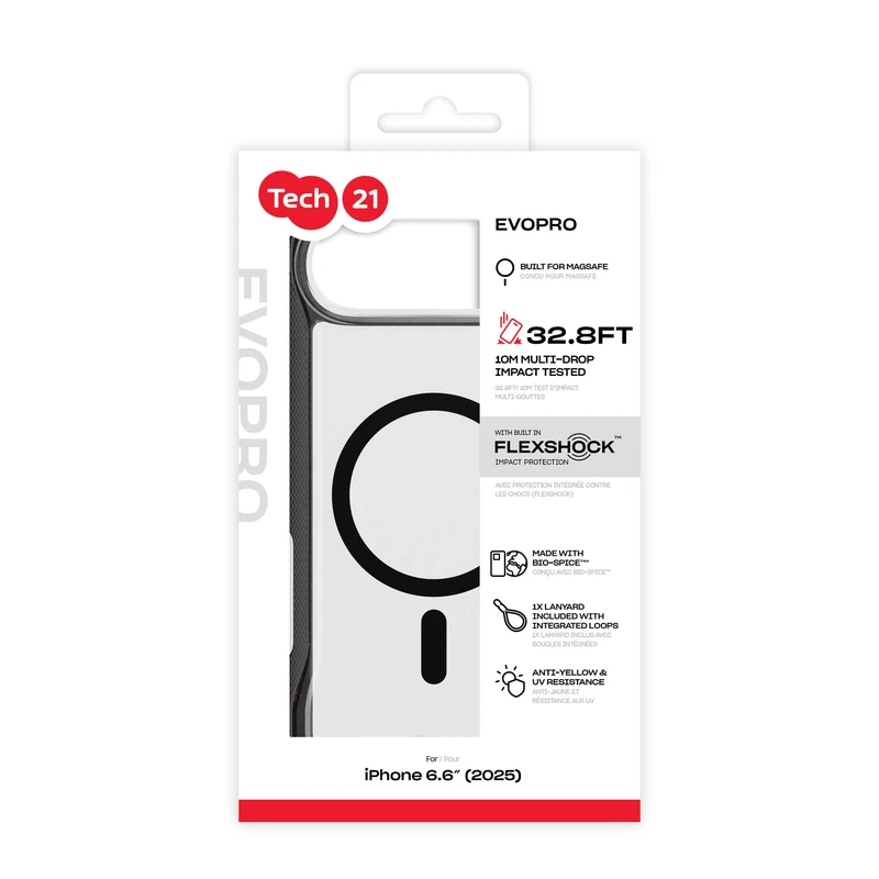 Tech21 Evo Pro MagSafe w. Lanyard Apple iPhone Air Clear/Black - 5960721