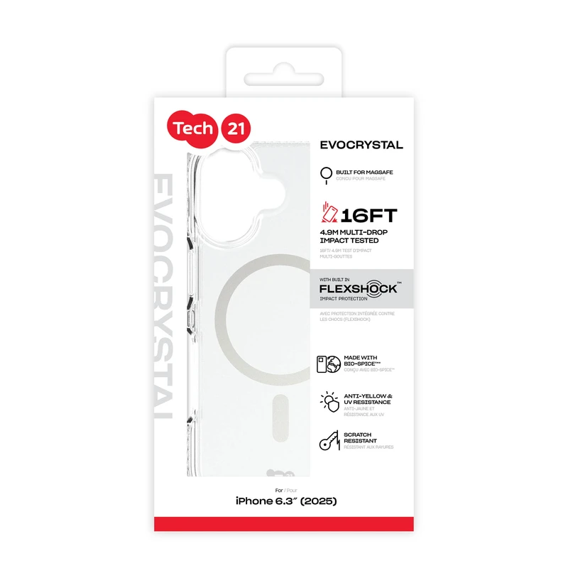 Tech21 Evo Crystal MagSafe Apple iPhone 17 Clear/Silver - 5960795