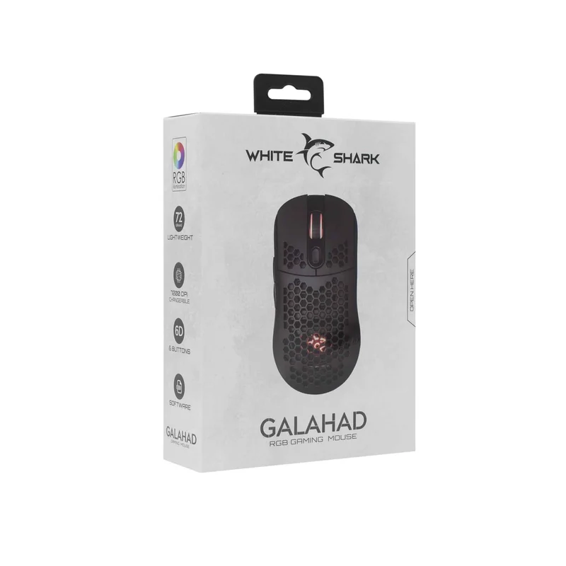 White Shark GALAHAD Gaming Mice 6D 7.200dpi Black - 7326623