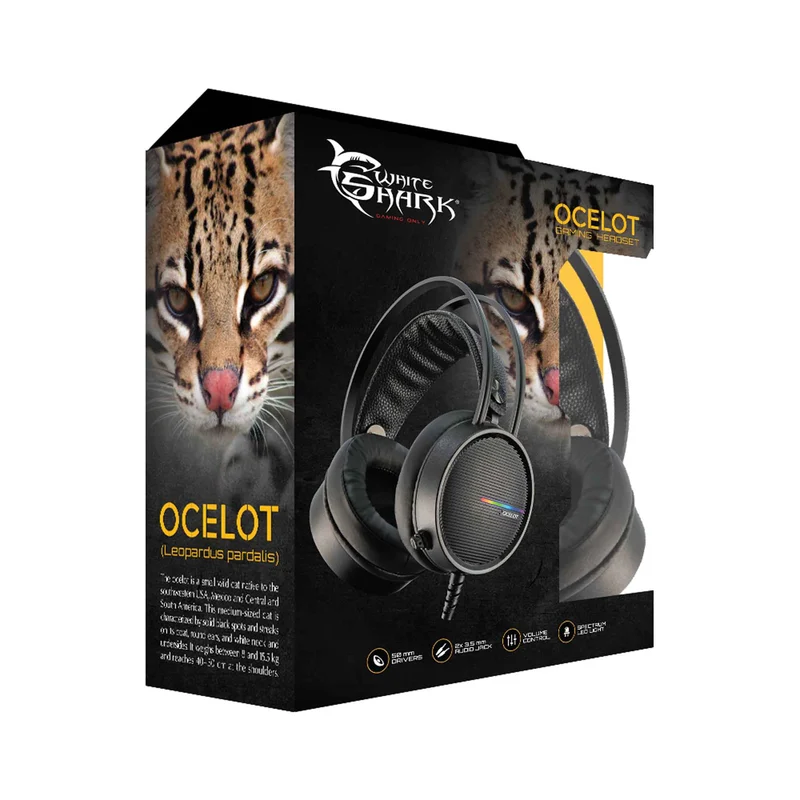 White Shark OCELOT On-Ear Gaming Headset Black - 7326645