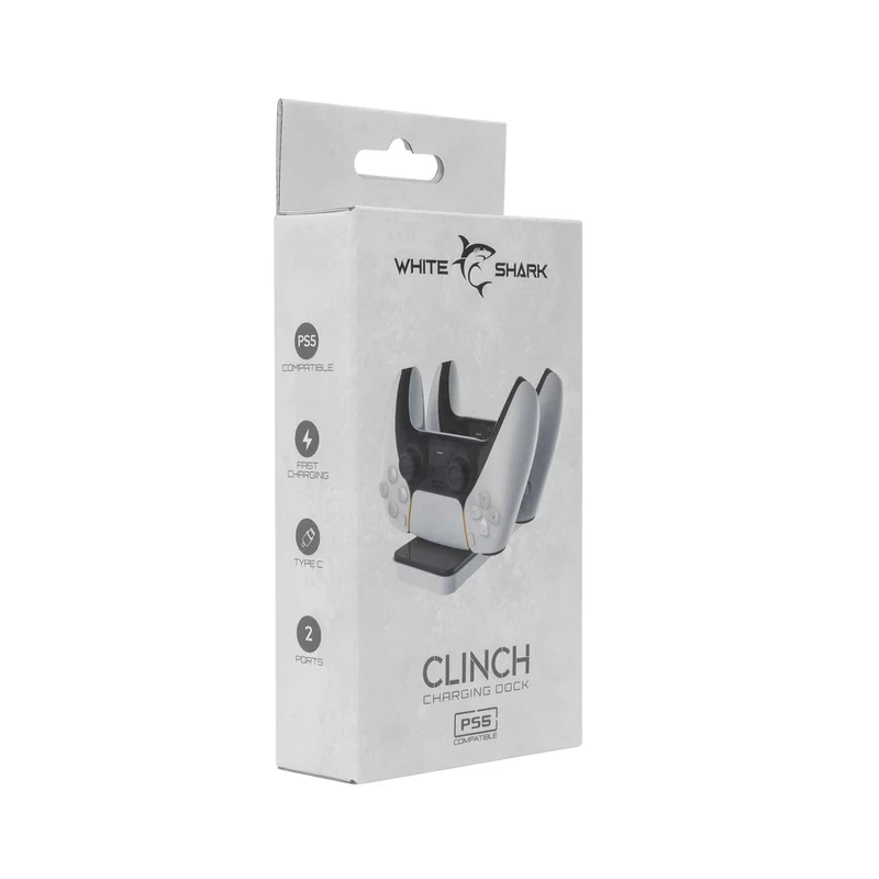 White Shark CLINCH PS5 Controler Charging Dock White - 7326840
