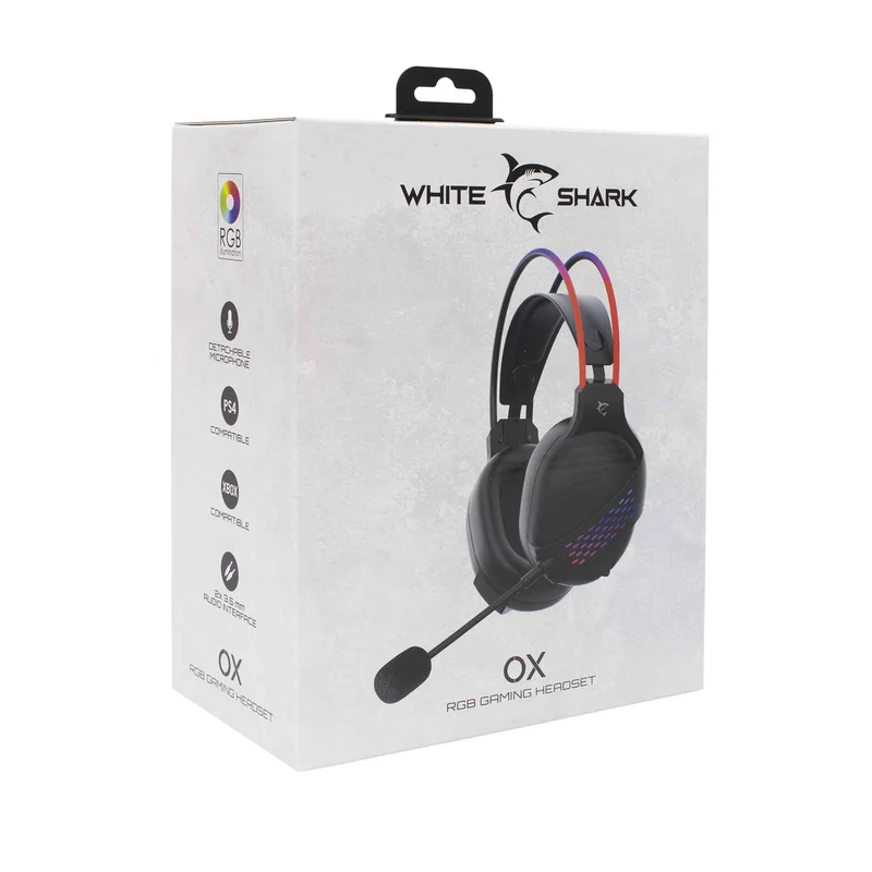 White Shark OX Over-Ear Gaming Headset Black - 7326927