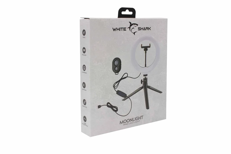 White Shark MOONLIGHT USB LED Ring Stand 20cm - 7326938