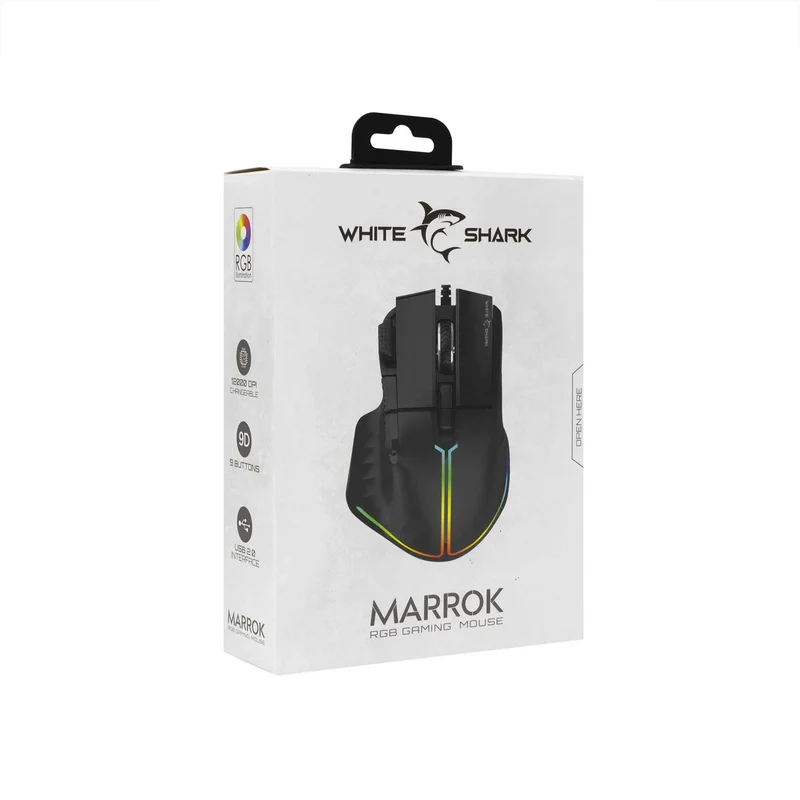 White Shark MARROK Gaming Mice 9D 12.000dpi Black - 7327116