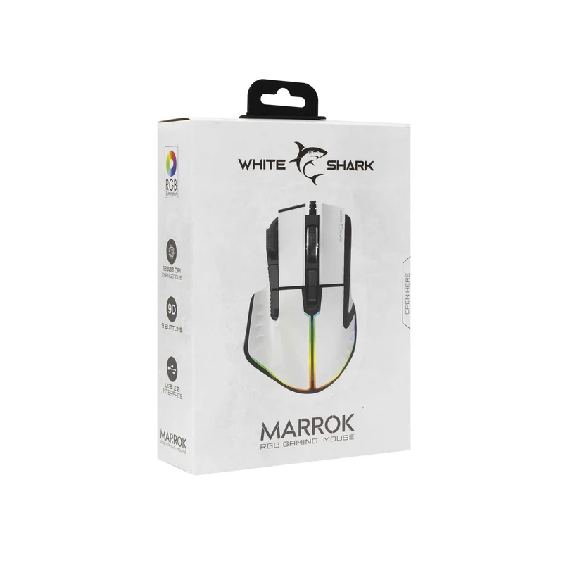 White Shark MARROK Gaming Mice 9D 12.000dpi White - 7327117