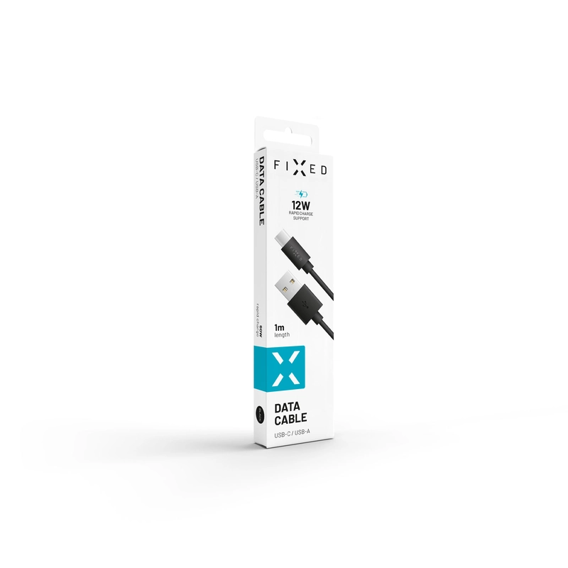 FIXED USB-A to USB-C cable 1m Black - 8007398