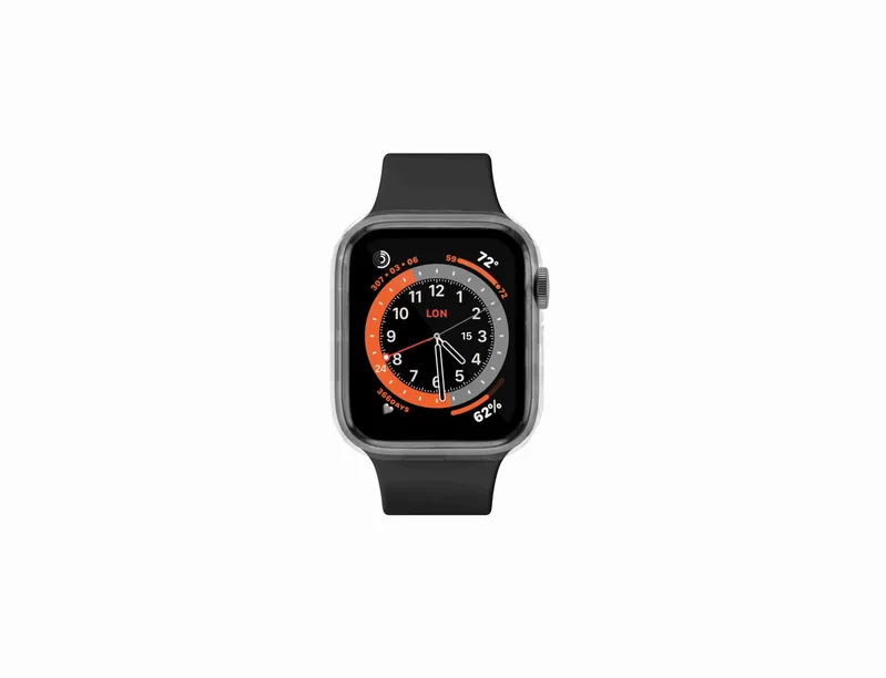FIXED PURE Case w. Glass for Apple Watch 44 mm Clear - 8012261