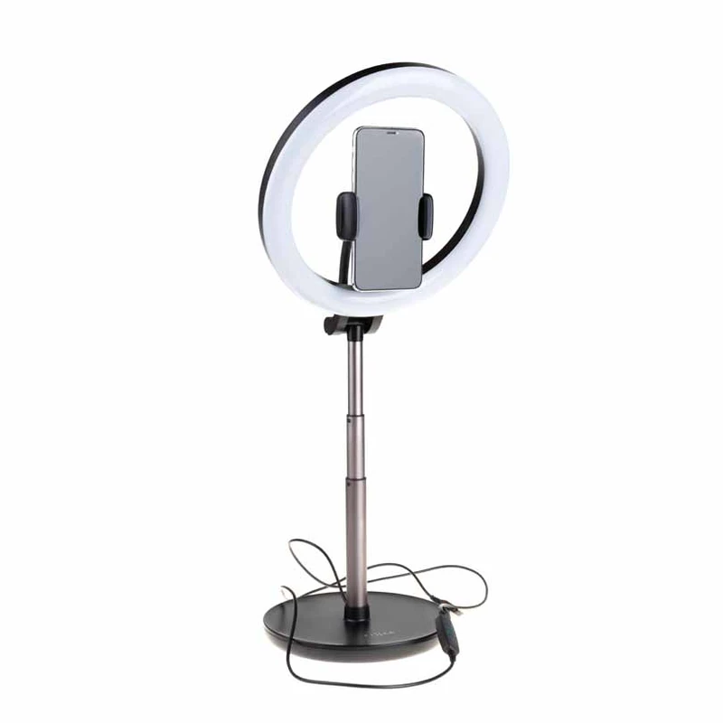 FIXED LED Ring Lite Desktop Phone Tripod Stand Black - 8012895