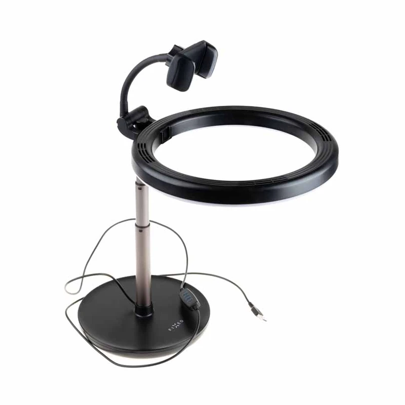 FIXED LED Ring Lite Desktop Phone Tripod Stand Black - 8012895