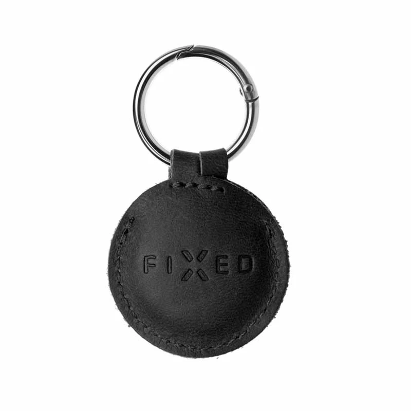 FIXED Real Leather Keychain Case for AirTag Black - 8013166