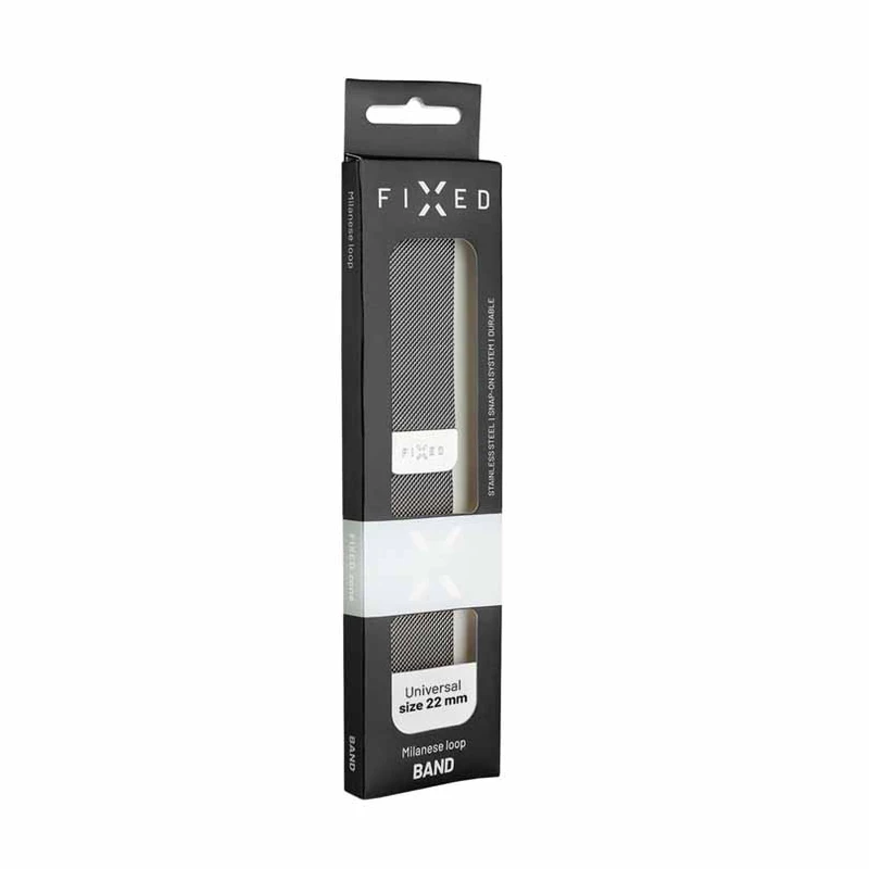 FIXED Mesh Strap for Smartwatch Universal 22 mm Silver - 8013340