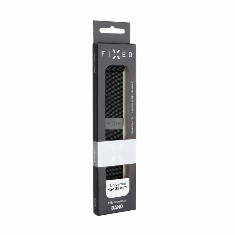 FIXED Mesh Strap for Smartwatch Universal 22 mm Black - 8013341
