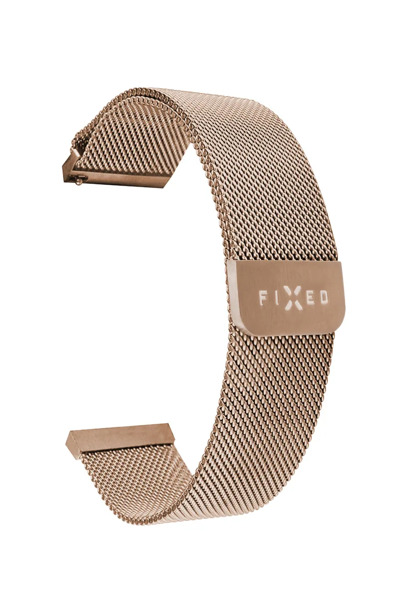 FIXED Mesh Strap for Smartwatch Universal 22mm Rose Gold - 8013343